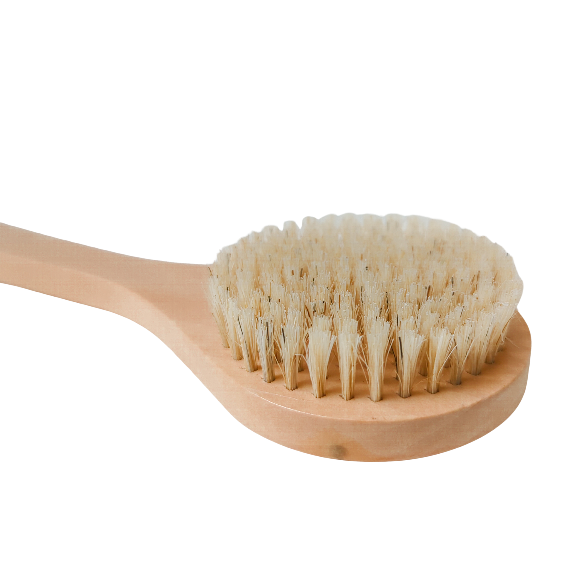 Wooden Dry Body Brush with natural beechwood handle for lymphatic drainage massage and wellness NARA