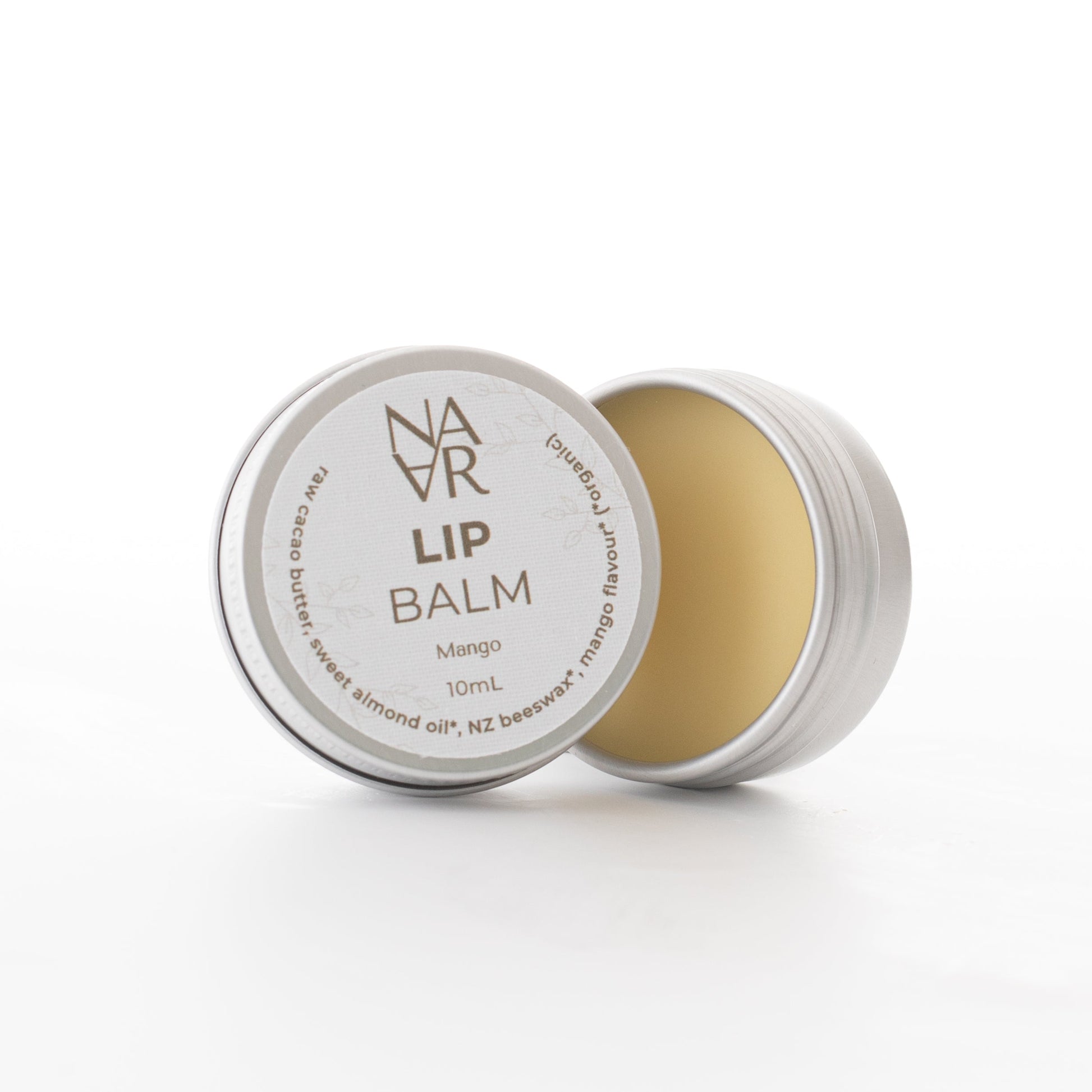 Vanilla organic Lip Balm made with natural ingredients on a white background
